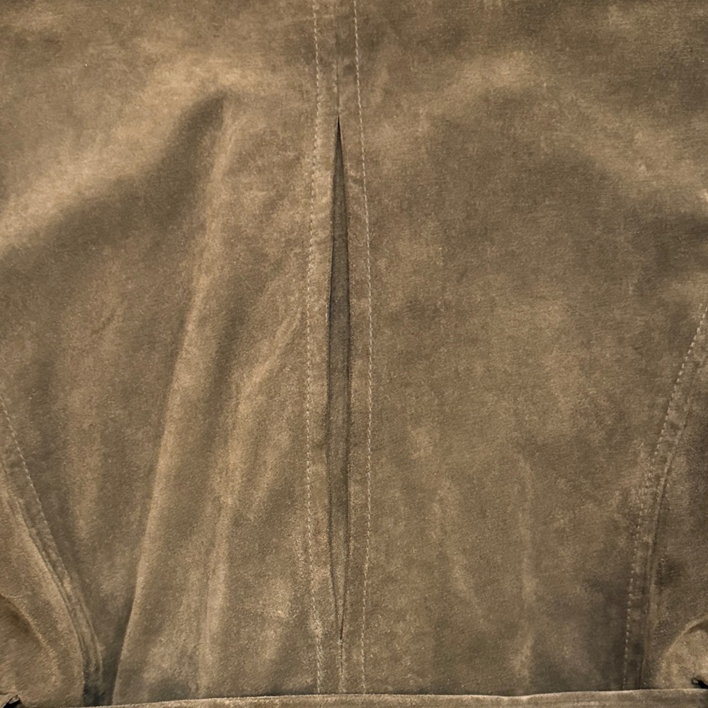 Ann Taylor Olive Green/Brown Suede Belted Blazer Jacket 2 NWOT - Picture 9 of 9